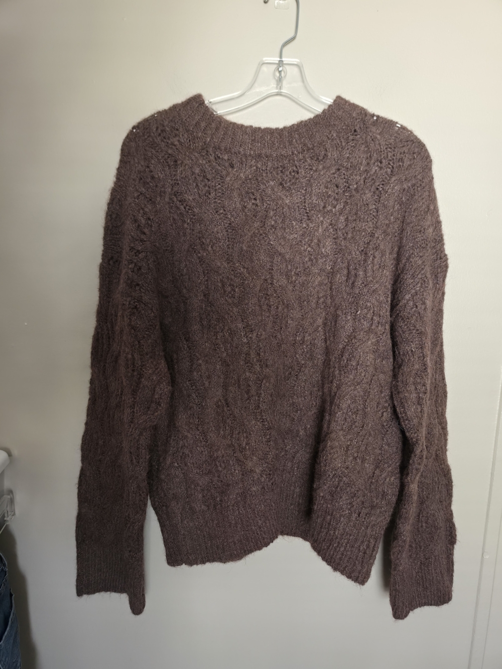 NWT Wild Fable Brown Cable Knit Sweater Small Long Sleeve Chunky Pullover